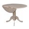 International Concepts Round 42 in Round Dual Drop Leaf Pedestal Table, Washed Gray Taupe, 42 W, 42 L, 29.5 in H, Wood T09-42DP - alternate 3